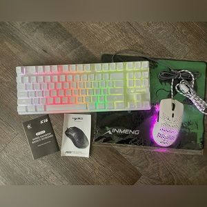 K16 wired 87 keys Rainbow Backlight Keyboard/Mouse/Pad Combo- new